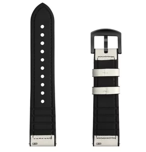 MYBANDZ Kívül puha bőr belül szilikon óraszíj /fehér/ / 22mm