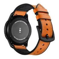  MYBANDZ Kívül puha bőr belül szilikon óraszíj /vörösesbarna/ 22mm