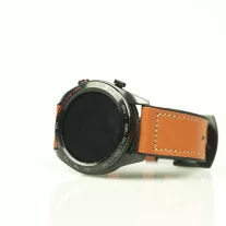   MYBANDZ Kívül puha bőr belül szilikon óraszíj /vörösesbarna/ 22mm