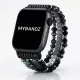 Apple Watch gyöngyös fém óraszíj-fekete /44/45//46/49 mm