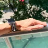 Apple Watch gyöngyös fém óraszíj-fekete-arany /40/41 és 42 mm