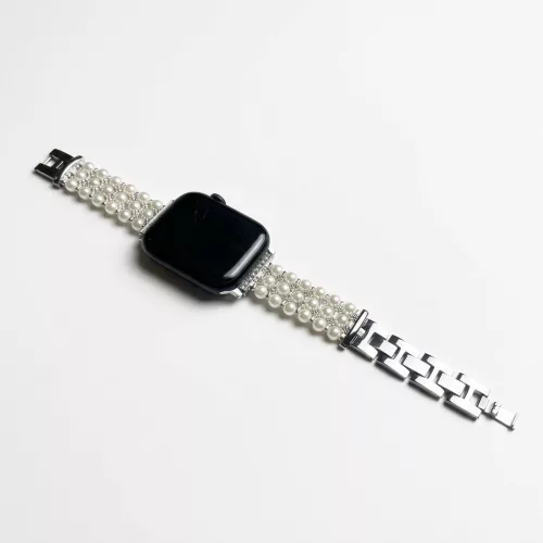 Apple Watch gyöngysoros fém óraszíj-ezüst /40/41 és 42 mm