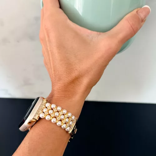 Apple Watch gyöngysoros fém óraszíj-arany /40/41 és 42 mm