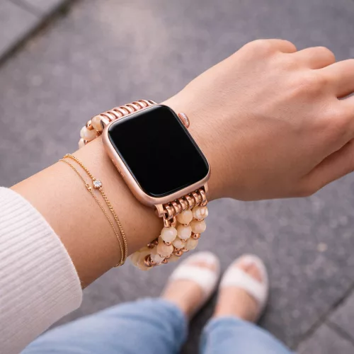 Apple Watch gyöngyös fém óraszíj-rosegold /40/41 és 42 mm