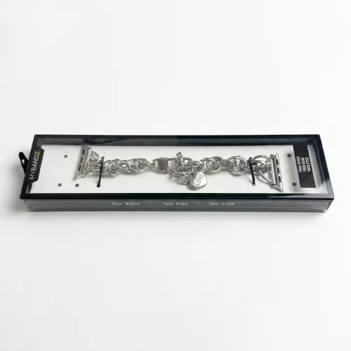 Apple Watch Love fém karkötő szíj-ezüst /40/41 és 42mm