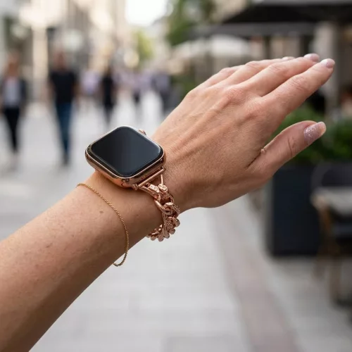 Apple Watch Love fém karkötő szíj-rosegold /44/45//46/49 mm