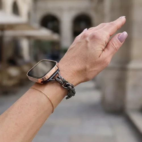 Apple Watch Love fém karkötő szíj-fekete /40/41 és 42mm
