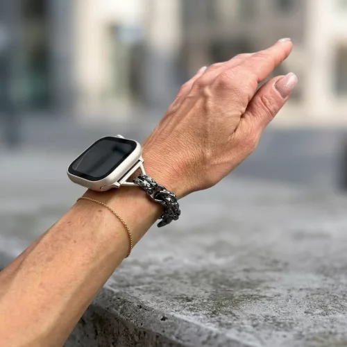 Apple Watch Love fém karkötő szíj-fekete /40/41 és 42mm
