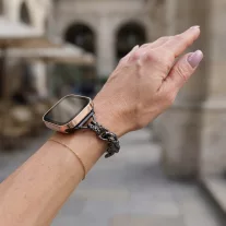   Apple Watch Love fém karkötő szíj-fekete /44/45//46/49 mm