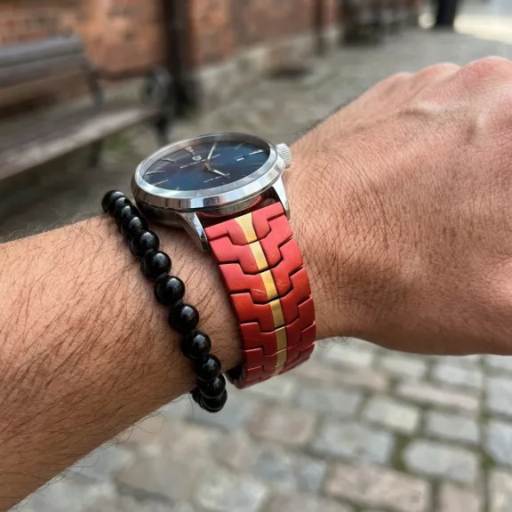 Mybandz Space fém óraszíj /piros-arany/ 20 mm