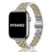   Apple Watch "Pearlmaster" láncszemes vékony fém óraszíj-ezüst-arany / 44/45/46 és 49 mm