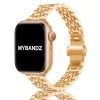 Apple Watch "Pearlmaster" láncszemes vékony fém óraszíj-rosegold / 44/45/46 és 49 mm