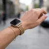 Apple Watch "Pearlmaster" láncszemes vékony fém óraszíj-rosegold / 44/45/46 és 49 mm