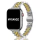 Apple Watch "Pearlmaster" láncszemes vékony fém óraszíj-ezüst-rosegold / 40/41 és 42 mm
