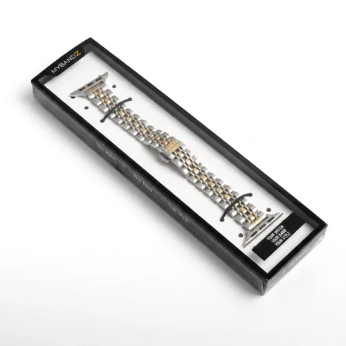 Apple Watch "Pearlmaster" láncszemes vékony fém óraszíj-ezüst-rosegold / 40/41 és 42 mm