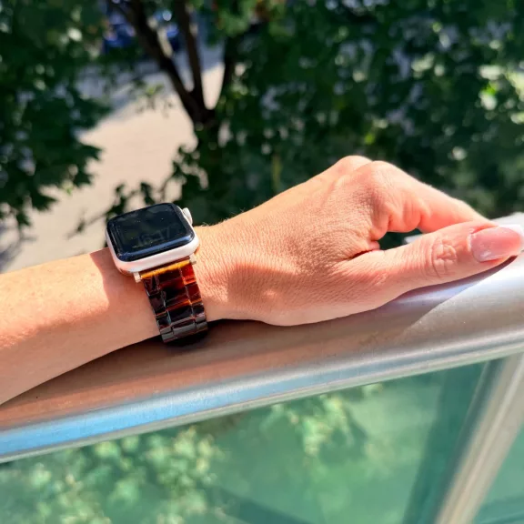 Apple Watch Marble kerámia óraszíj-sötétbarna márvány/  42/44/45/49