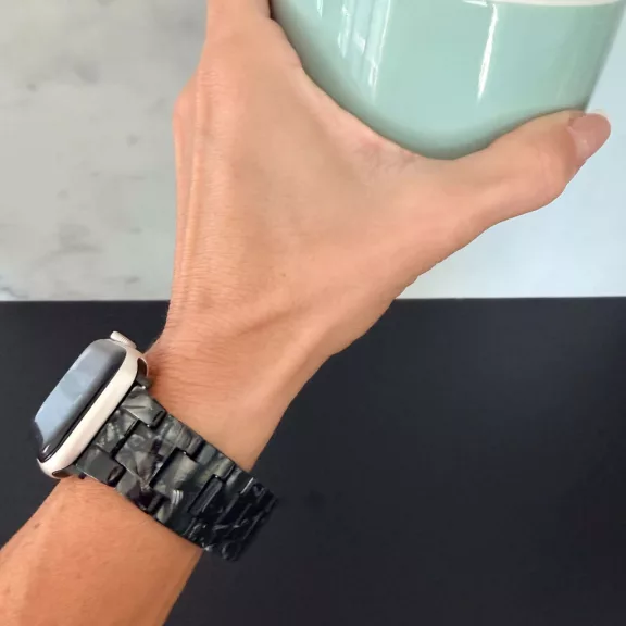 Apple Watch Marble kerámia óraszíj-fekete-fehér márvány/  42/44/45/49