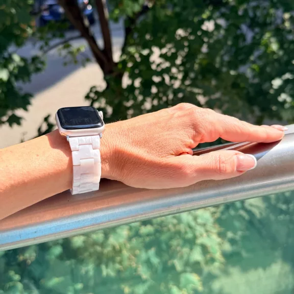 Apple Watch Marble kerámia óraszíj-fehér/ 42/44/45/49