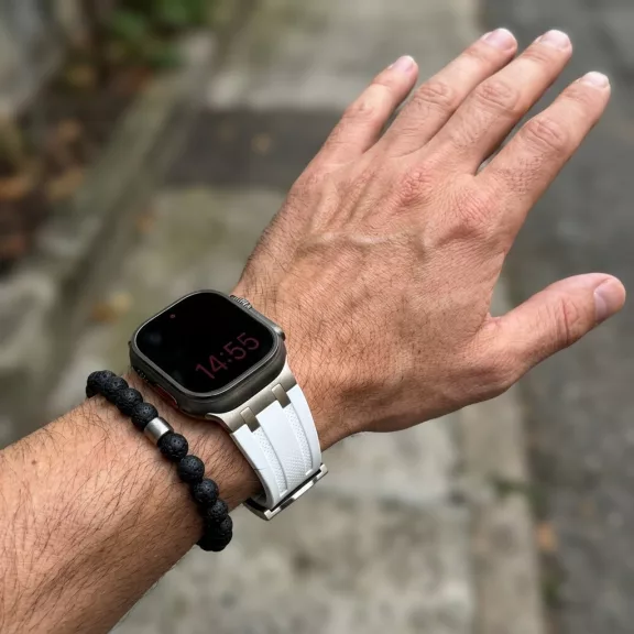Apple Watch Element óraszíj-fehér(ezüst) 44/45/46 és 49 mm