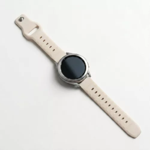 Mybandz bordázott szilikon óraszíj-bézs/22mm