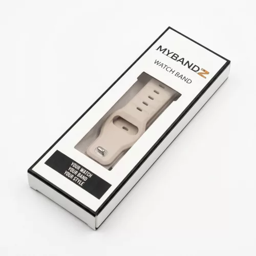 Mybandz bordázott szilikon óraszíj-bézs/22mm