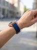 Mybandz bordázott szilikon óraszíj-mélykék/22mm