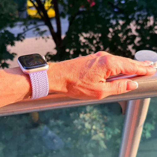 Apple Watch fonott rugalmas szövet óraszíj /levendula/ 40/41 és 42 mm