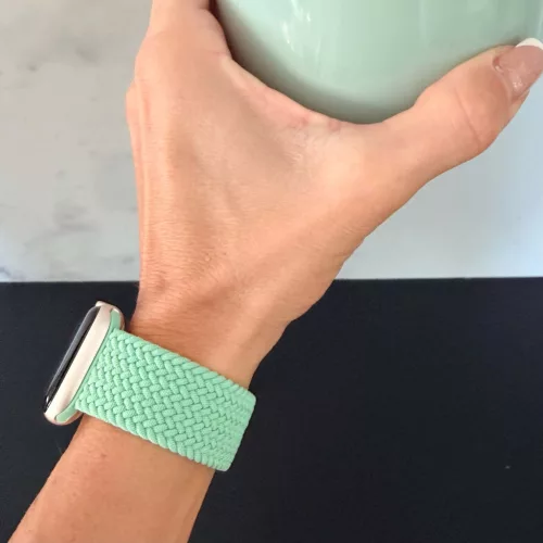 Apple Watch fonott rugalmas szövet óraszíj /mentazöld/ 44/45/46/49 mm