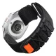 Mybandz Military tépőzáras szövet szíj-fekete-ezüst/Samsung Galaxy Watch Ultra