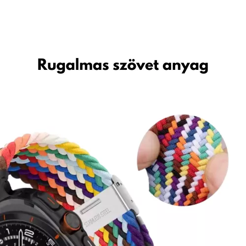 Mybandz fonott rugalmas szövet-fekete/Samsung Galaxy Watch Ultra