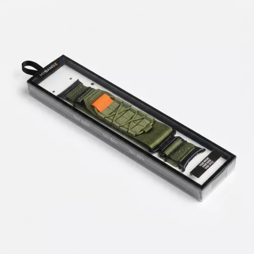 Mybandz Military tépőzáras szövet szíj-zöld-fekete/Samsung Galaxy Watch Ultra