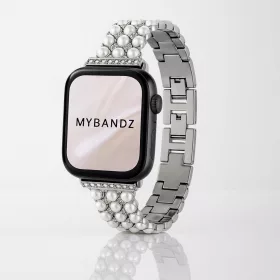   Apple Watch gyöngysoros fém óraszíj-ezüst /44/45//46/49 mm