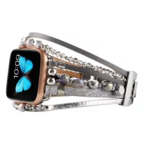   Apple Watch Gyöngyös karkötő szíj -szürke-ezüst/42/44/45/49mm