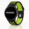 MYBANDZ Lélegző szilikon óraszíj / fekete-zöld / 22mm