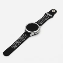 MYBANDZ Lélegző szilikon óraszíj / fekete-szürke / 20mm