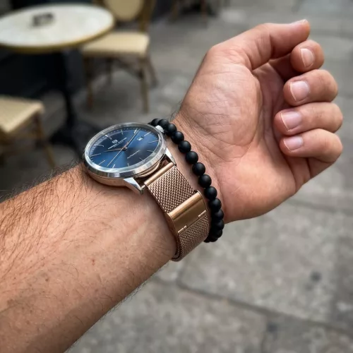 MYBANDZ Csatos milánói  fém óraszíj /rosegold/ 22mm