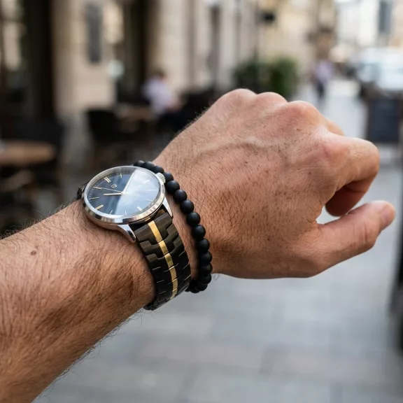 Mybandz Space fém óraszíj /fekete-arany/ 20 mm