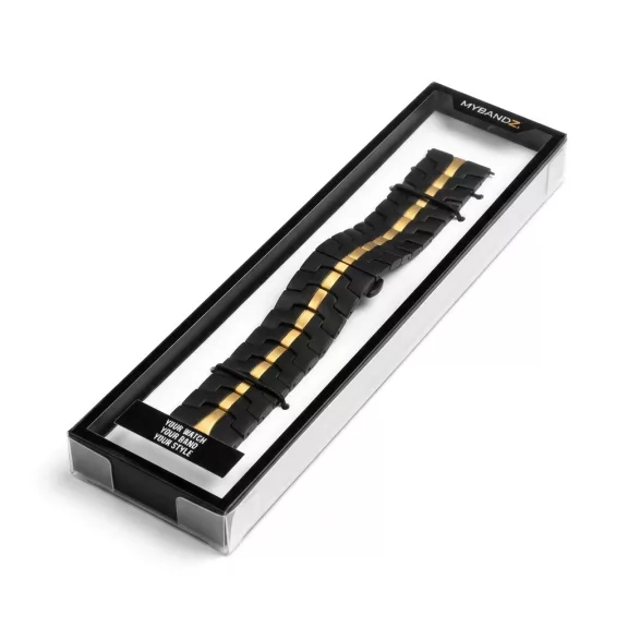 Mybandz Space fém óraszíj /fekete-arany/ 20 mm