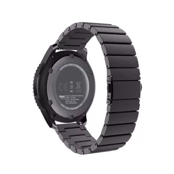 MYBANDZ Nagy láncszemes fém óraszíj - fekete/18mm