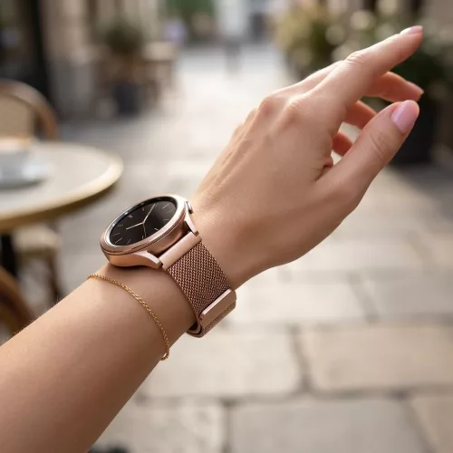 MYBANDZ Milánói mágneses fém óraszíj - /pink-arany/18mm