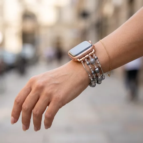 Apple Watch pearl karkötő óraszíj /lila/ 40/41 és 42mm