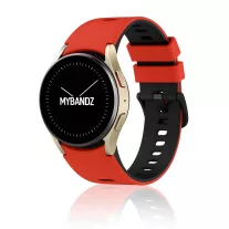   MYBANDZ kétszínű rés-nélküli szilikon óraszíj Galaxy Watch 4-5-6-7/piros-fekete/ 20mm