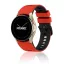 MYBANDZ kétszínű rés-nélküli szilikon óraszíj Galaxy Watch 4-5-6-7/piros-fekete/ 20mm