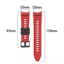   MYBANDZ kétszínű rés-nélküli szilikon óraszíj Galaxy Watch 4-5-6-7/piros-fekete/ 20mm