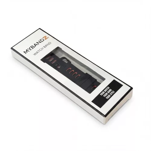 MYBANDZ kétszínű rés-nélküli szilikon óraszíj Galaxy Watch 4-5-6-7/fekete-piros/ 20mm