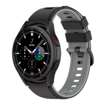   MYBANDZ kétszínű rés-nélküli szilikon óraszíj Galaxy Watch 4-5-6-7/fekete-szürke/ 20mm