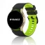 MYBANDZ kétszínű rés-nélküli szilikon óraszíj Galaxy Watch 4-5-6-7/fekete-neon zöld/ 20mm