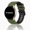 MYBANDZ kétszínű rés-nélküli szilikon óraszíj Galaxy Watch 4-5-6-7/khaki-fekete/ 20mm