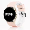 MYBANDZ kétszínű rés-nélküli szilikon óraszíj Galaxy Watch 4-5-6-7/rózsaszín-fehér/ 20mm