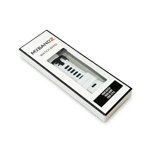 MYBANDZ kétszínű rés-nélküli szilikon óraszíj Galaxy Watch 4-5-6-7/fehér-világoskék/ 20mm